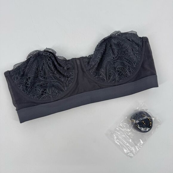 Lively Lace Strapless Convertible Bra Gray 34C - Picture 3 of 8
